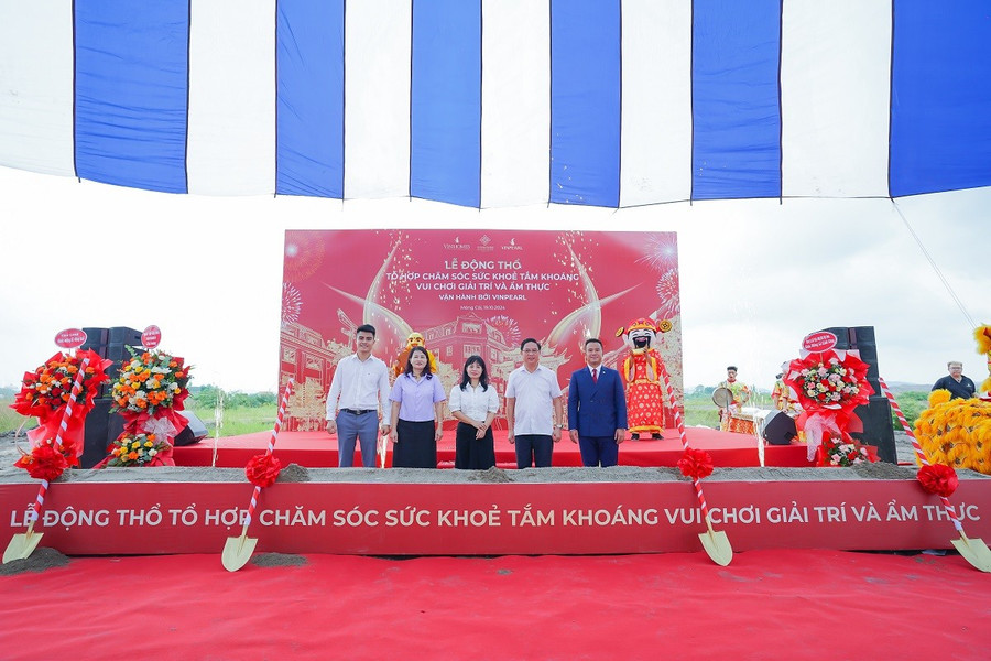 Tổ hợp chăm sóc sức khoẻ, tắm khoáng, vui chơi giải trí lớn nhất miền Bắc vừa được động thổ tại đô thị hiện đại Vinhomes Golden Avenue ( Bắc Luân, Móng Cái, Quảng Ninh).