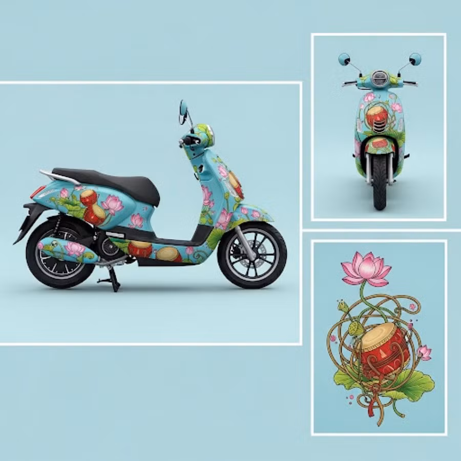 Tác phẩm của thí sinh Phạm Nhật Anh mang hình ảnh những đóa hoa sen vươn mình.