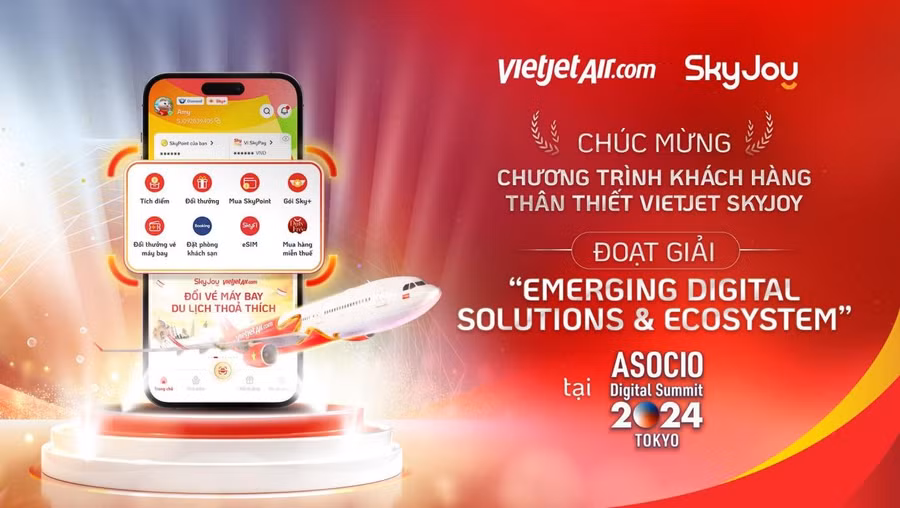Vietjet SkyJoy được vinh danh tại ASOCIO DX Award 2024