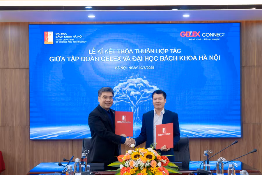 Lãnh đạo Tập đoàn GELEX và Đại học Bách khoa Hà Nội ký kết Thỏa thuận hợp tác phát triển nguồn nhân lực chất lượng cao.