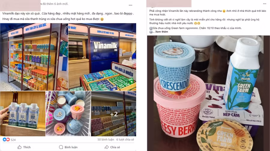 Chia sẻ của người dùng trên mạng xã hội về các sản phẩm mới của Vinamilk.
