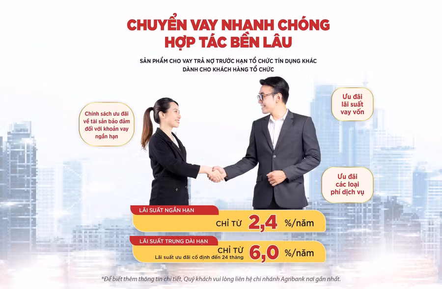 Agribank triển khai cho vay trả nợ trước hạn tổ chức tín dụng khác năm 2025