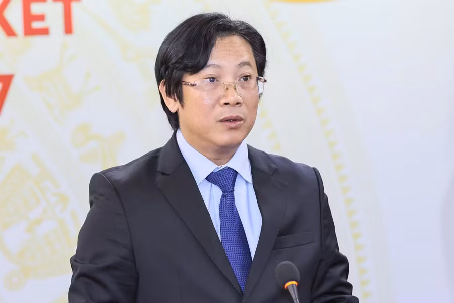 Nhà báo Lê Anh Đạt, Phó Tổng Biên tập báo Đại Đoàn Kết phát biểu tại Đại hội.( Ảnh: Quang Vinh)