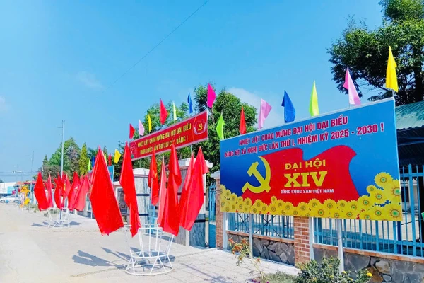 Rực rỡ cờ, hoa chào mừng Đại hội XIV của Đảng.