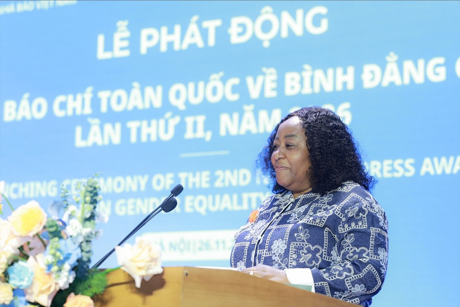 Bà Caroline Nyamayemombe, Trưởng Đại diện Cơ quan Liên hợp quốc về bình đẳng giới và trao quyền cho phụ nữ tại Việt Nam. Ảnh: Hải Nguyễn