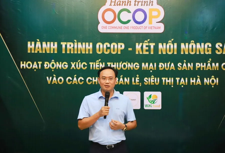 Ông Lê Ngọc Huê, Chủ tịch Thái Bình Coop, Chủ tịch An Thái Hưng Group, Trưởng Ban tổ chức phát biểu tại sự kiện.