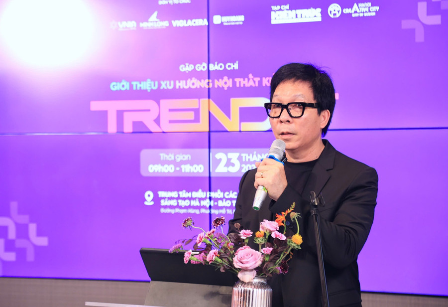 Kiến trúc sư Lê Trương, Chủ tịch Hội Nội thất Việt Nam phát biểu tại sự kiện. img-4596.jpg