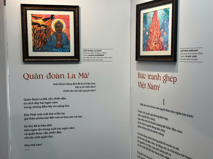 Do không thể tìm lại các bức tranh và bản khắc ban đầu, trong lần xuất bản bằng tiếng Việt lần này, "Cùng Việt Nam" đã được 6 họa sĩ Tây Ban Nha và 6 họa sĩ Việt Nam vẽ minh họa mới. z6532824603285-794d5bb4c0af58f7fe3c5cc93750fac2.jpg