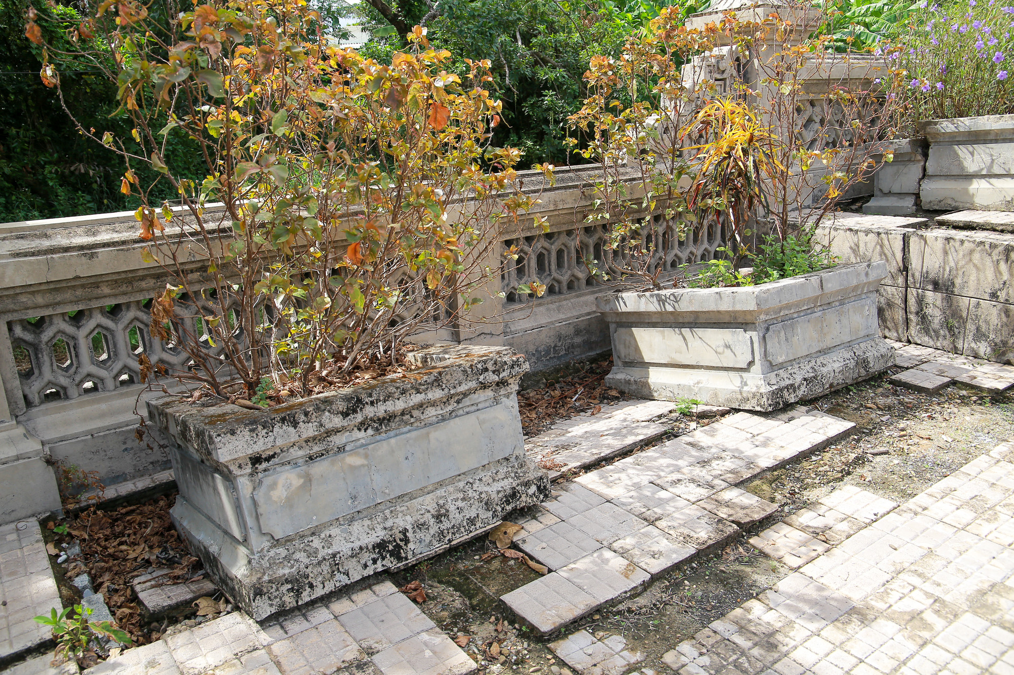 Theo thời gian, một số công trình của lăng bị xuống cấp, nứt nẻ, đồng thời xuất hiện nhiều bơm kim tiêm do những "con nghiện" đến đây sử dụng ma túy. Theo thời gian, một số công trình của lăng bị xuống cấp, nứt nẻ, đồng thời xuất hiện nhiều bơm kim tiêm do những "con nghiện" đến đây sử dụng ma túy.