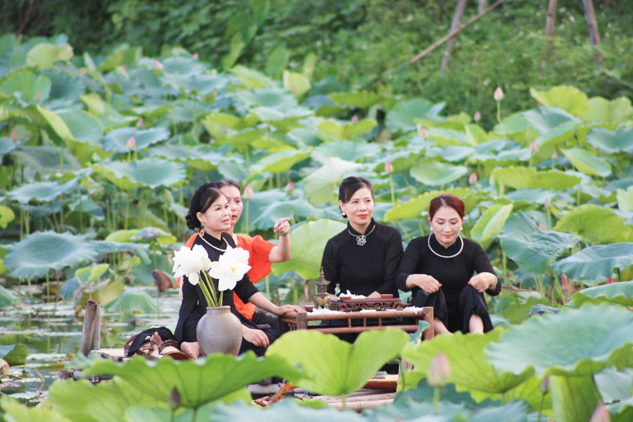 Không chỉ thu hút giới trẻ, nhiều phụ nữ trung niên và lớn tuổi cũng hồ hởi tham gia vào trào lưu chụp ảnh cùng sen. Không chỉ thu hút giới trẻ, nhiều phụ nữ trung niên và lớn tuổi cũng hồ hởi tham gia vào trào lưu chụp ảnh cùng sen.