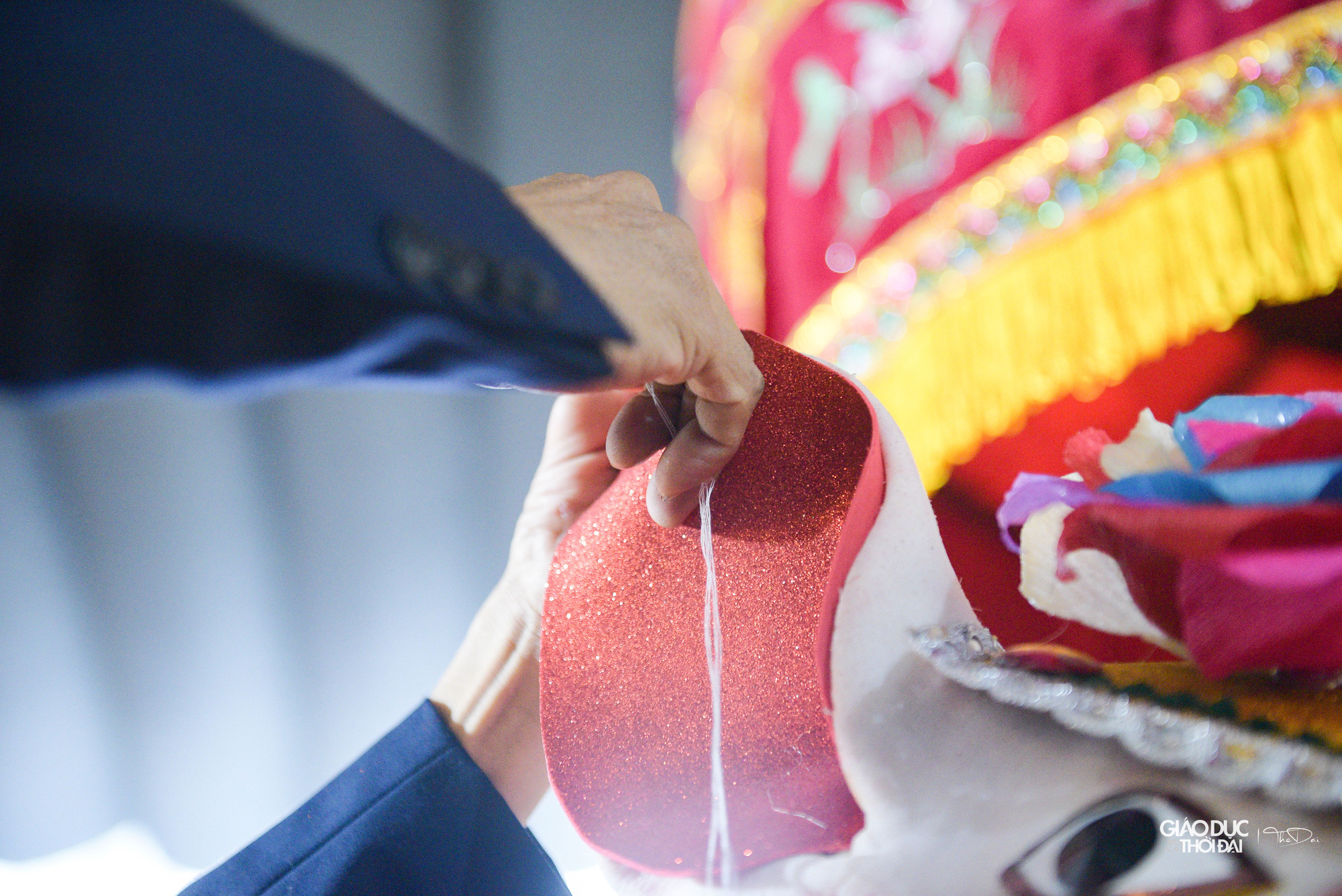 Những &apos;ông lợn&apos; phục vụ cho lễ hội rước lợn La Phù được trang trí gồm nhiều vị trí như mũi, mắt, tai, đầu, đuôi và 4 chi.