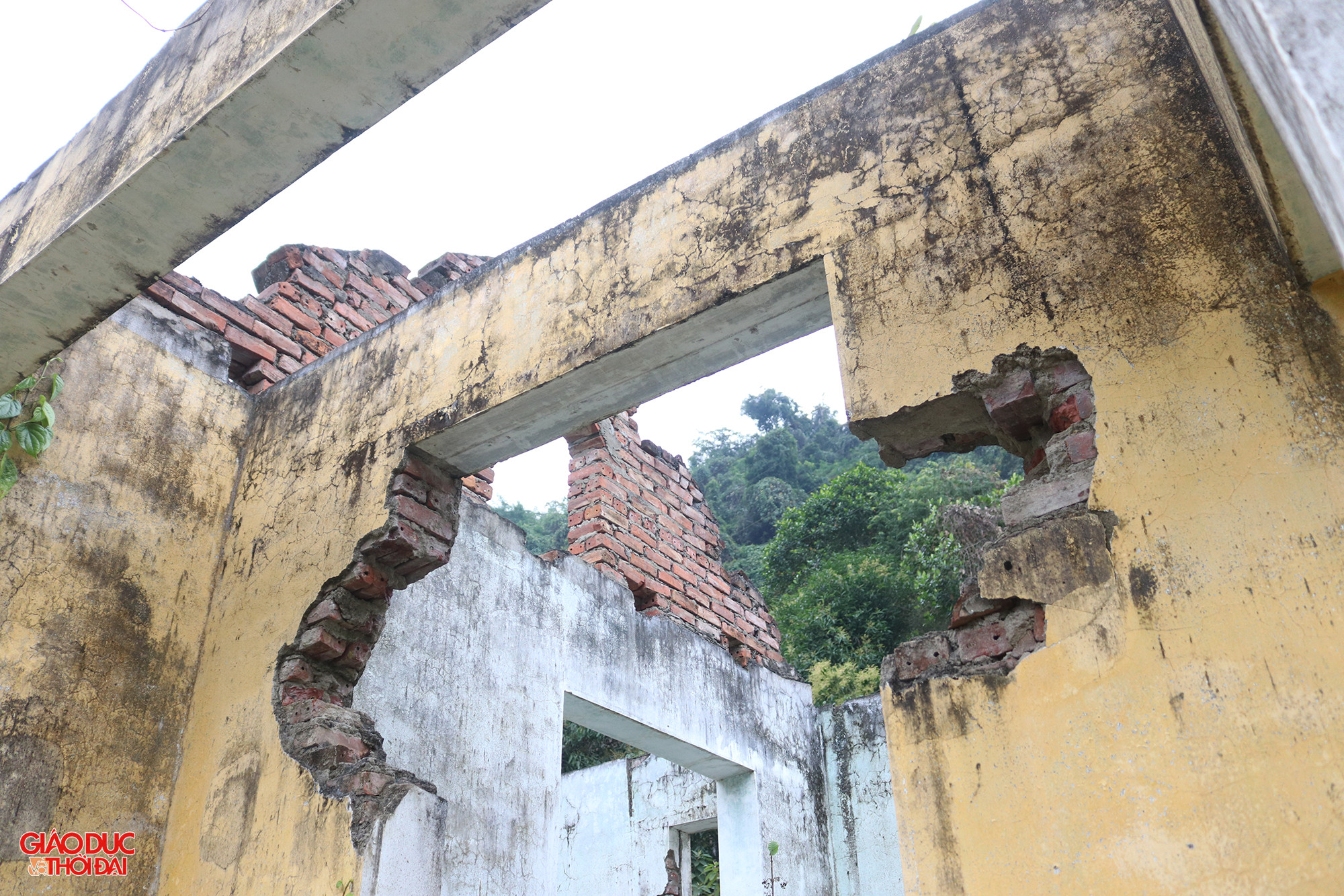 Mái nhà và cánh cửa được người dân tháo dỡ để mang đi nơi khác. Ảnh: Phạm Tâm.