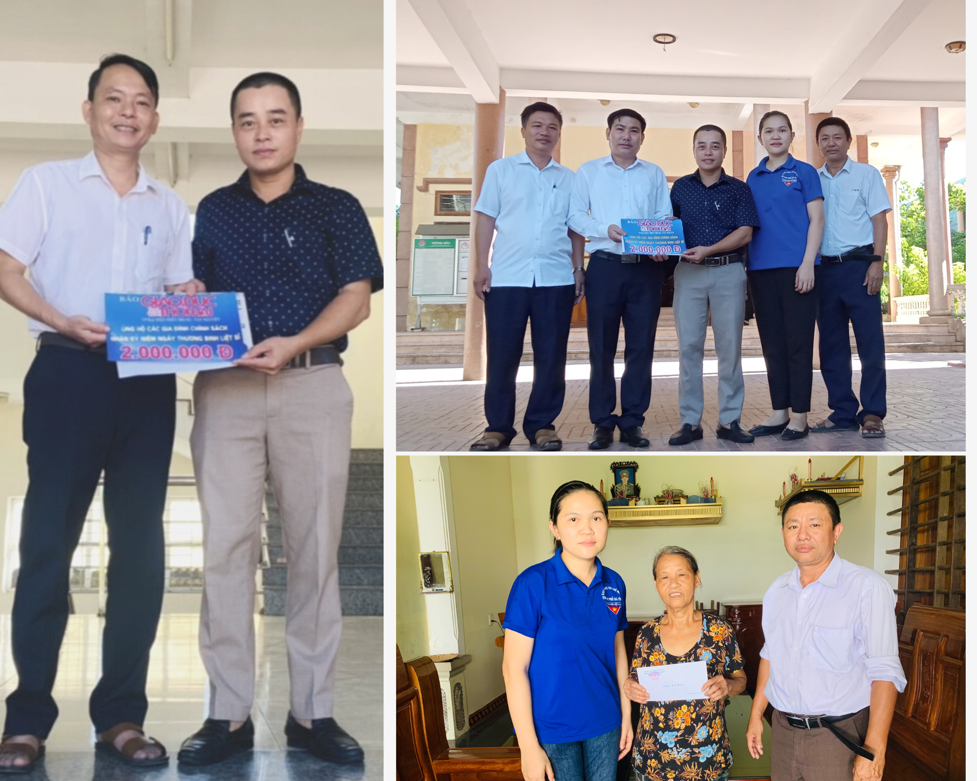 Đại diện chính quyền địa phương nhận quà từ Báo GD&TĐ, trao quà đến các hoàn cảnh chính sách trên địa bàn Hà Tĩnh. Đại diện chính quyền địa phương nhận quà từ Báo GD&TĐ, trao quà đến các hoàn cảnh chính sách trên địa bàn Hà Tĩnh.