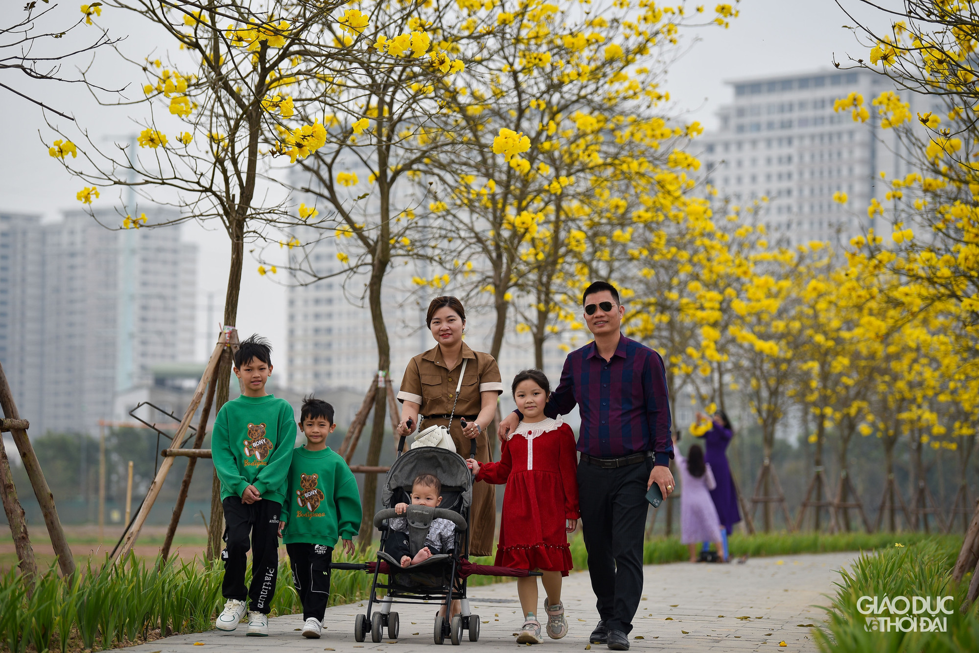 Nhiều gia đình đã cho cả nhà ra đây để lưu lại những khoảnh khắc đẹp.