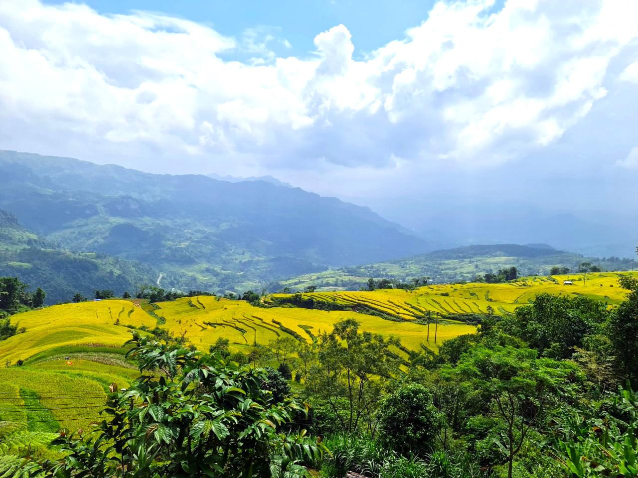 Những thửa ruộng xếp tầng, xếp lớp trải rộng khắp các quả đồi, từ chân lên đến đỉnh, nối từ đồi này sang đồi khác tạo nên một vẻ đẹp diễm lệ như một thiên đường ẩn hiện trong mây. Những thửa ruộng xếp tầng, xếp lớp trải rộng khắp các quả đồi, từ chân lên đến đỉnh, nối từ đồi này sang đồi khác tạo nên một vẻ đẹp diễm lệ như một thiên đường ẩn hiện trong mây.