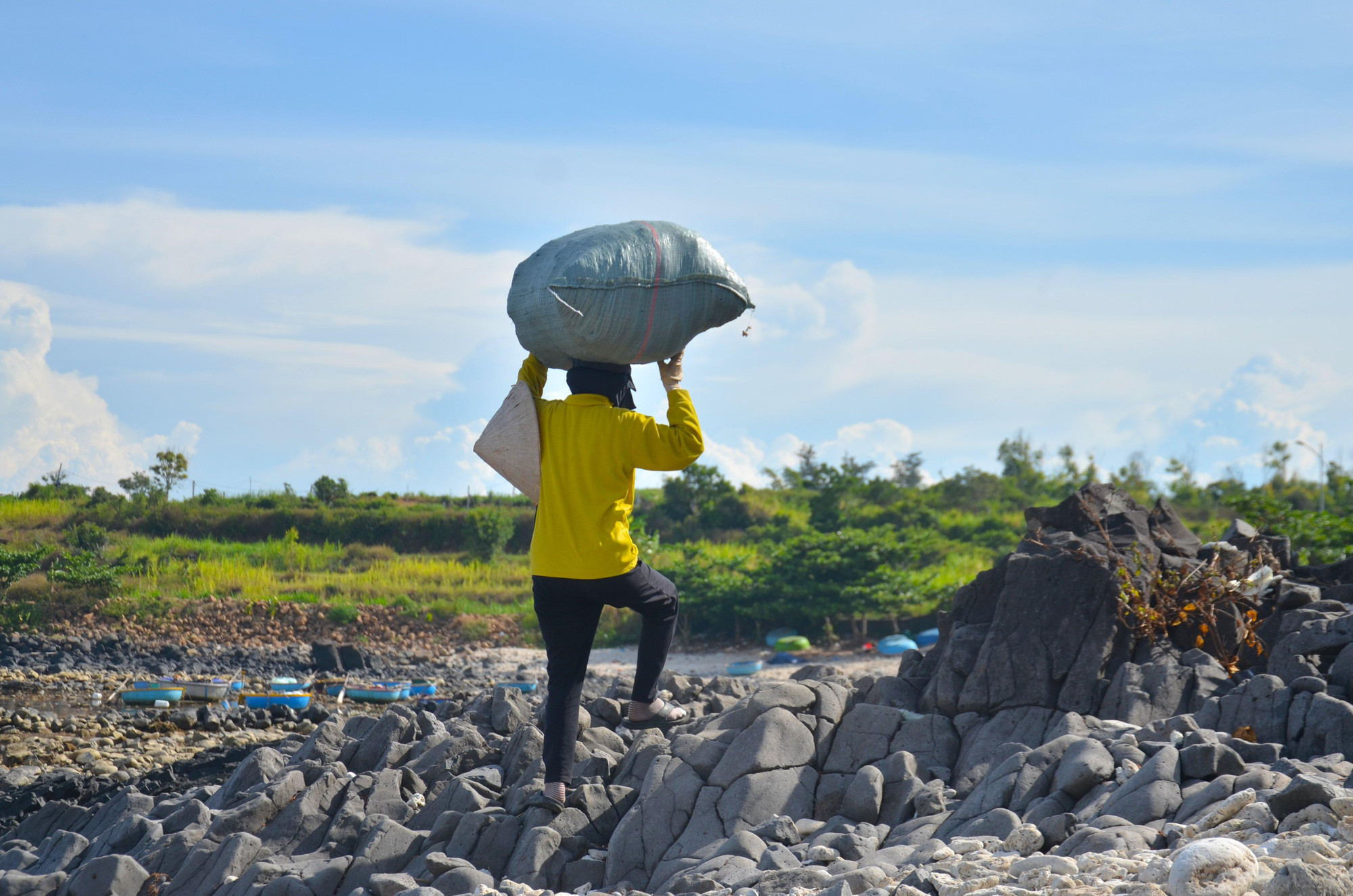 Mùa rong mơ giúp cho những người phụ nữ như bà Đào, bà Hương có thêm thu nhập.