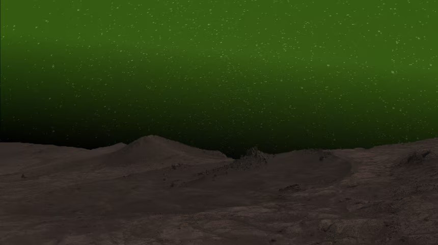 Hình ảnh minh họa mô tả cực quang trên bề mặt sao Hỏa. (Nguồn: NASA/JPL-Caltech/Cornell Univ./Arizona State Univ/E. W. Knutsen)