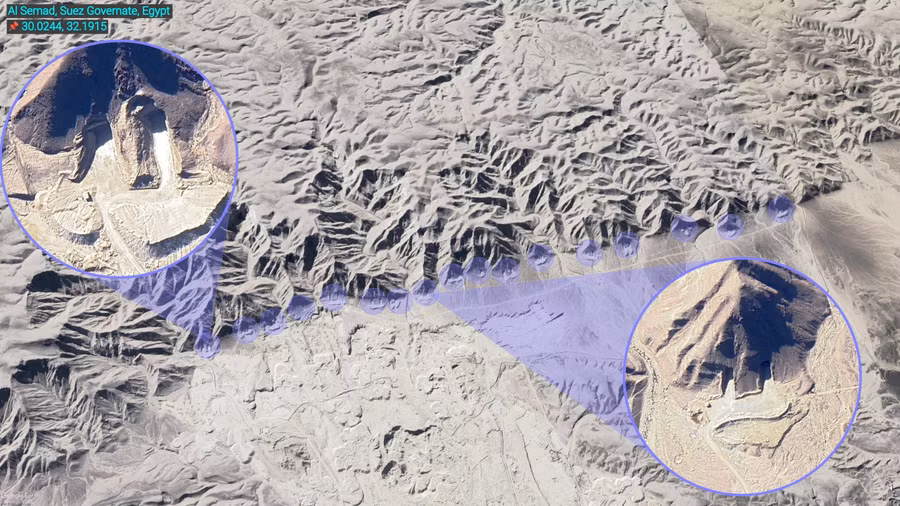 Căn cứ ngầm chưa rõ danh tính của Ai Cập gần Thủ đô Hành chính Mới. Ảnh: Dinlas