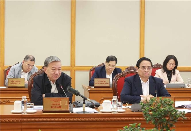 Tổng Bí thư Tô Lâm chủ trì cuộc họp. (Ảnh: Thống Nhất/TTXVN)