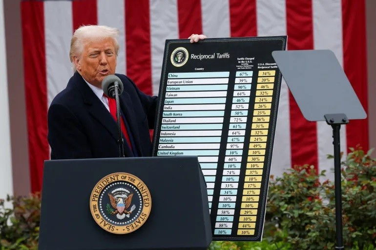 Tổng thống Trump tuyên bố về thuế đối ứng.