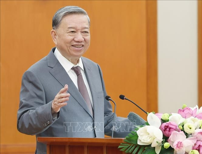 Tổng Bí thư Tô Lâm phát biểu. (Ảnh: Thống Nhất/TTXVN) tong-bi-thu-to-lam-cac-dai-bieu-quoc-hoi-tre-phat-huy-vai-tro-lan-toa-2.jpg