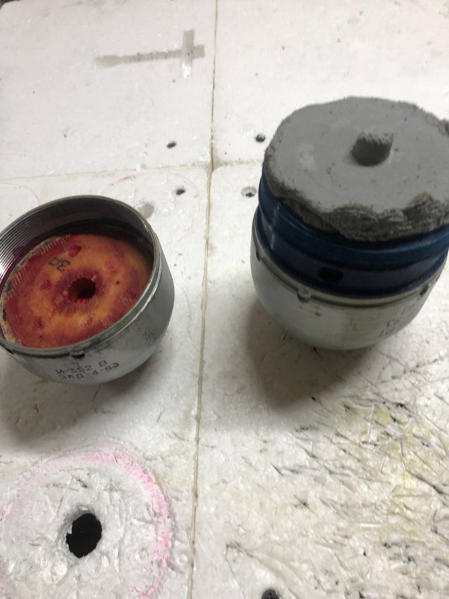 Đạn AO-2.5PT ở trạng thái tháo rời. Nguồn ảnh: Landmines and Coffee lo-dien-ky-thuat-bien-dan-bom-chum-thanh-dan-fpv-2.jpg