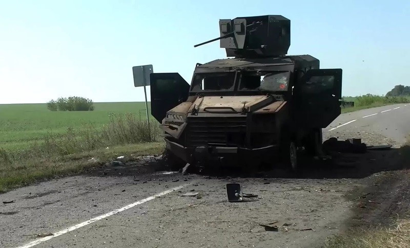 Phương tiện của Ukraine bị phá hủy ở Kursk.