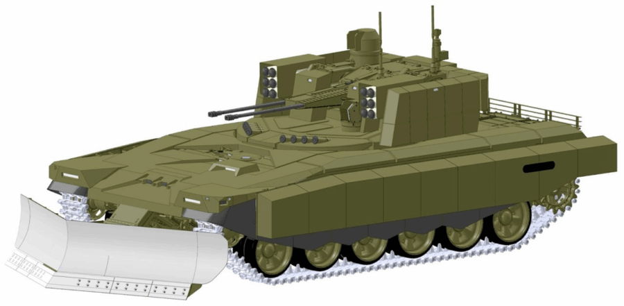 Hình mô phỏng xe chiến đấu robot Shturm của Nga. Ảnh: Andrei_bt/Telegram vu-khi-moi-tai-sinh-tu-xe-tang-t-72-va-t-90-day-sat-khi-2.png