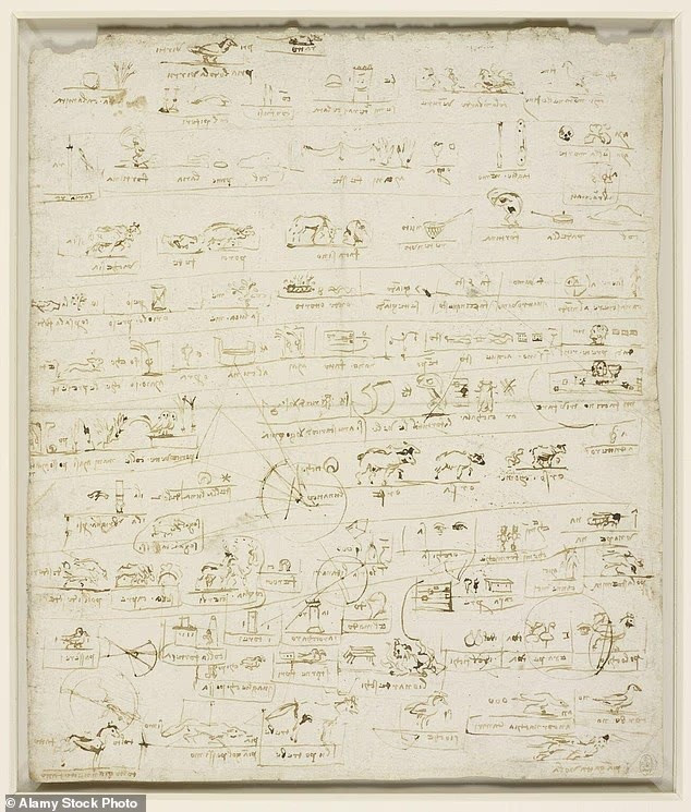Nhà bác học thời Phục Hưng Leonardo da Vinci có hiểu biết sâu sắc về toán học, ngôn ngữ, địa chất, khoa học và nghệ thuật. Trong ảnh: Tranh tượng hình và bản vẽ kiến trúc của ông vào khoảng năm 1490 bi-mat-toan-hoc-trong-kiet-tac-cua-leonardo-da-vinci-lo-dien-sau-500-nam-7.jpg