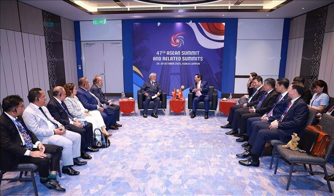 Thủ tướng Phạm Minh Chính gặp Thủ tướng Timor-Leste Xanana Gusmao. Ảnh: Dương Giang/TTXVN thu-tuong-pham-minh-chinh-gap-lanh-dao-cac-nuoc-brunei-darussalam-6.jpg