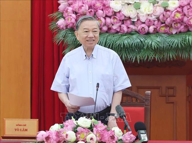 Tổng Bí thư Tô Lâm phát biểu. (Ảnh: Thống Nhất/TTXVN)