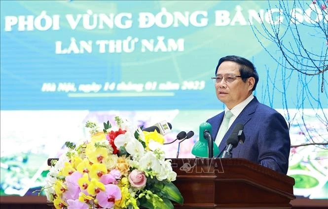 Thủ tướng Phạm Minh Chính phát biểu. (Ảnh: Dương Giang/TTXVN)