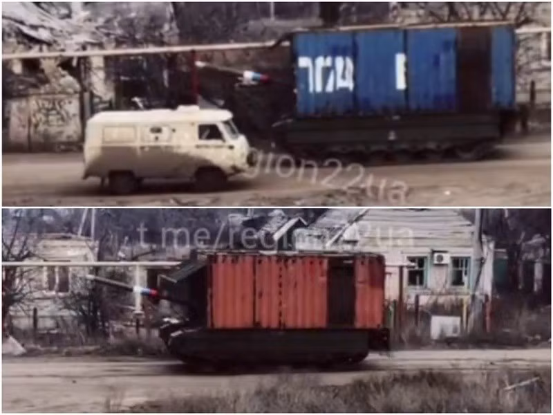 Xe tăng ‘mặc áo’ container đường biển trước mối đe dọa UAV