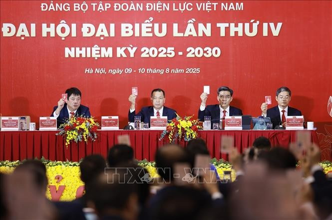 Đoàn Chủ tịch biểu quyết thông qua báo cáo thẩm tra tư cách đại biểu. (Ảnh: Dương Giang/TTXVN) thu-tuong-phai-dap-ung-yeu-cau-dien-cho-phat-trien-dat-nuoc-5.jpg