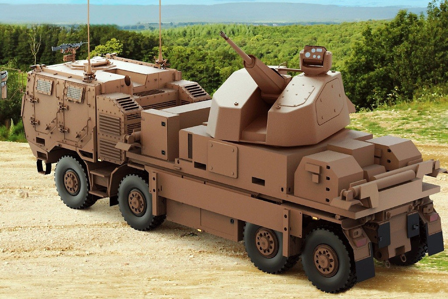 Hệ thống phòng thủ RAPIDFire Land gắn trên xe. Ảnh: Thales la-chan-di-dong-rapidfire-sat-thu-uav-va-ten-lua-tam-thap-2.jpg