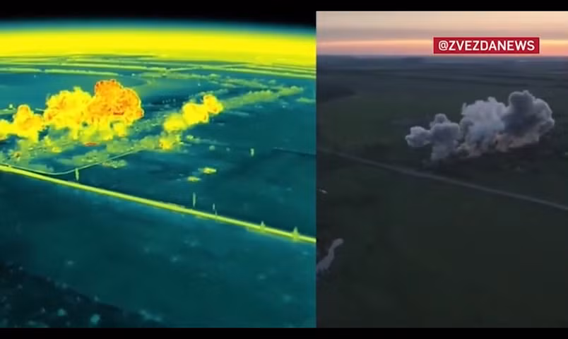 Lửa mặt trời TOS-1A Solntsepek thiêu rụi trận địa ở Novopavlovka