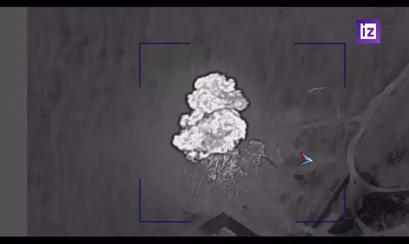 Công bố video 4 UAV Geran-2 trút hỏa lực xuống điểm triển khai quân ở Sumy