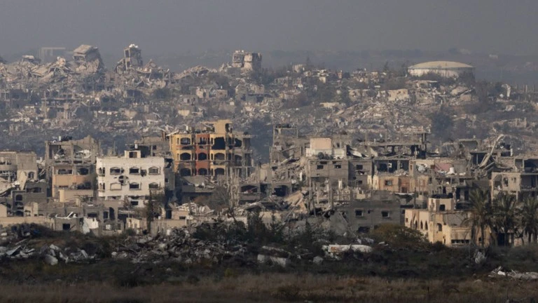 Một góc nhìn về Gaza nhìn từ phía biên giới Israel, ngày 16/1. Ảnh: Getty Images / Amir Levy