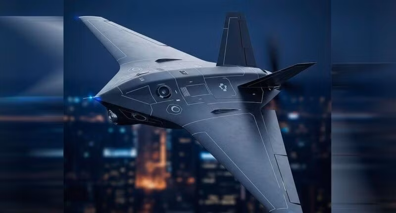 Minh họa UAV tàng hình kết hợp giữa Veera Dynamics và lớp phủ RAMA của Binford Labs. Ảnh: Cánh nghiên cứu quốc phòng Ấn Độ