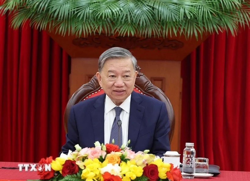 Tổng Bí thư Tô Lâm điện đàm với Chủ tịch Hội đồng châu Âu Antonio Costa. (Ảnh: Thống Nhất/TTXVN).