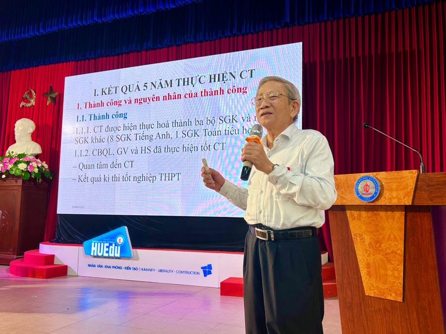 Prof. Dr. Nguyen Minh Thuyet, Editor-in-Chief of the 2018 General Education Program, spoke. gs-nguyen-minh-thuyet.jpg