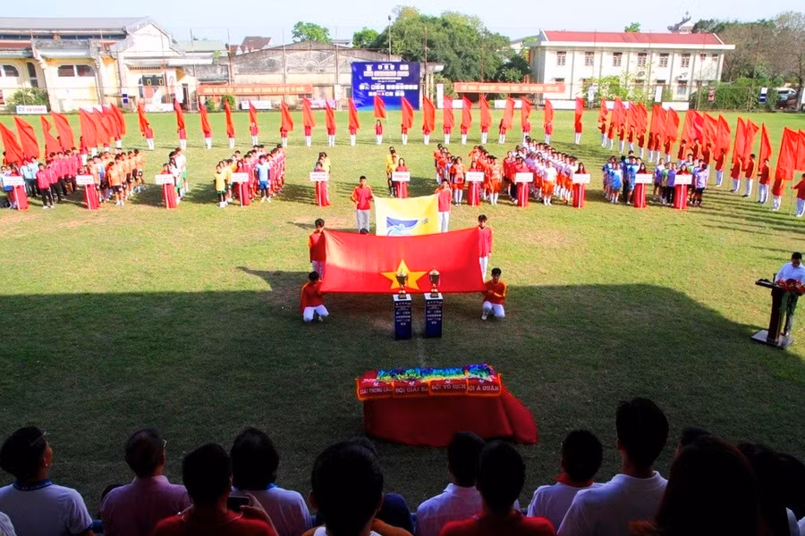 Khai mạc giải bóng đá Sinh viên Huế 2025. (Ảnh: Đại Dương) 