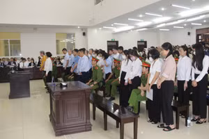 Các bị cáo tại phiên tòa