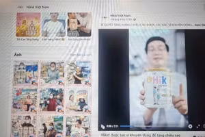 Fanpage “Hikid Vietnam” sử dụng hình ảnh bác sĩ để khuyên dùng sản phẩm sữa Hikid (Ảnh Báo Công thương)