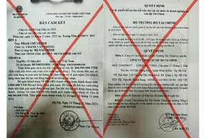 Văn bản giả mạo chữ ký, con dấu của Lãnh đạo Bộ Tài chính