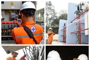 Công nhân EVNHANOI duy trì kiểm tra, bảo dưỡng, vệ sinh và vận hành lưới điện, thiết bị điện 24/7