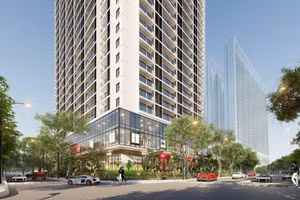 Hình ảnh khối dịch vụ thương mại dự án An Bình Plaza - Hệ sinh thái Geleximco, đã bàn giao và khai thác vận hành