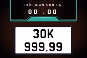 Biển số 30K-999.99 trúng đấu giá sau 2 lần bị bỏ cọc