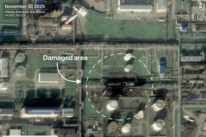 Thiệt hại tại nhà máy lọc dầu Afipsky của Nga do cuộc tấn công bằng máy bay không người lái của Ukraine. 