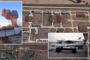 Kho chứa tên lửa hành trình Kh-555 và Kh-101 tại sân bay Engels bị phá hủy?